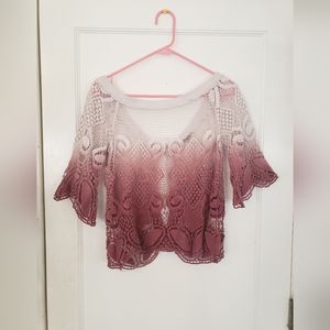 Gimmick crochet flowy shirt